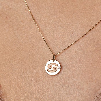 Pandantiv Banut Zodia Rac din Aur cu Diamant - model pan2071