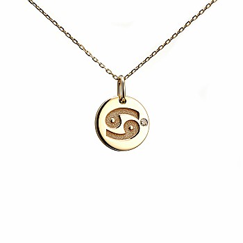 Pandantiv Banut Zodia Rac din Aur cu Diamant - model pan2071