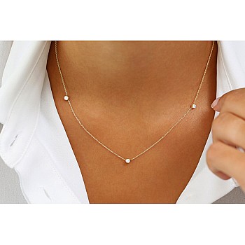 Colier cu Diamante Bezel din Aur - model col3134