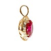 Pandantiv Anturaj din Aur Galben 18K cu Rubin Oval Lab Grown si Diamante - model pan4676