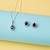 Set Complet Kate Middleton Inel Cercei si Pandantiv din Aur cu Safire si Diamante Naturale - model set055