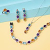 Set Fashion Cercei Inel Bratara si Pandantiv din Aur cu Pietre Colorate, Topaz Ametist Citrin si Diamante - model set3899