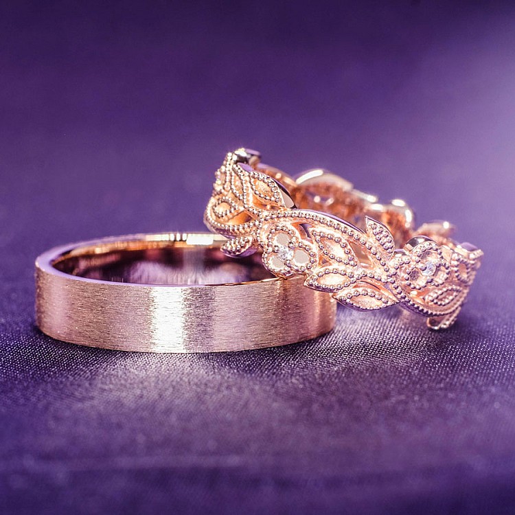 Verighete din Aur 18k sau Platina Model Vintage - model v1148