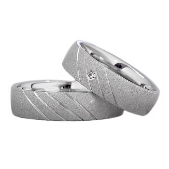 Verighete din Aur 18k sau Platina cu Diamant - model v011