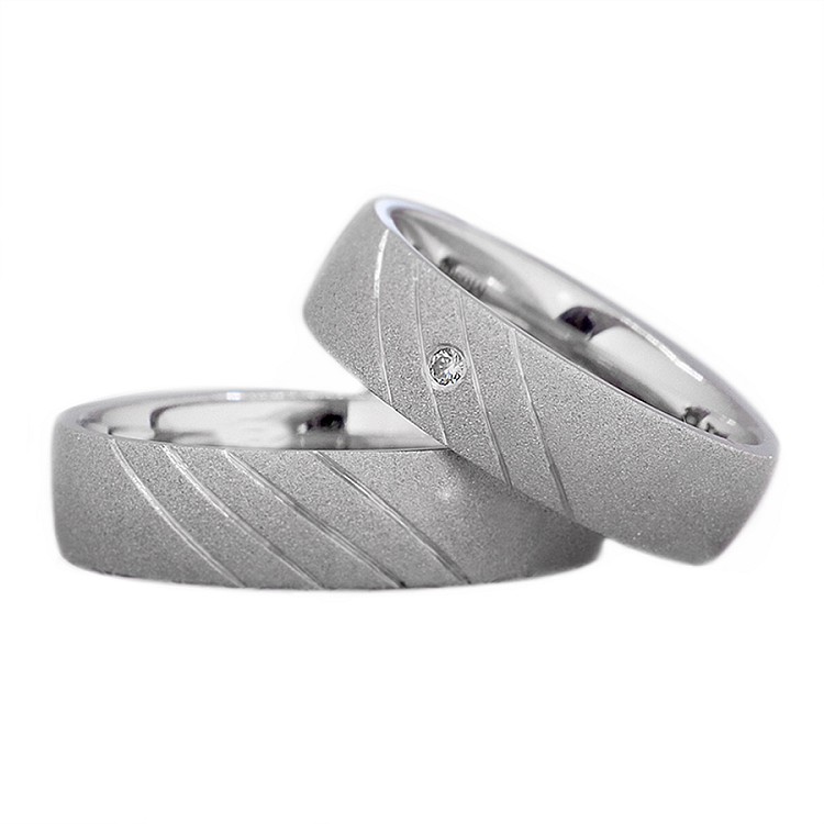 Verighete din Aur 18k sau Platina cu Diamant - model v011