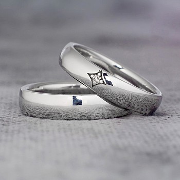 Verighete din Platina cu Diamant - model v015