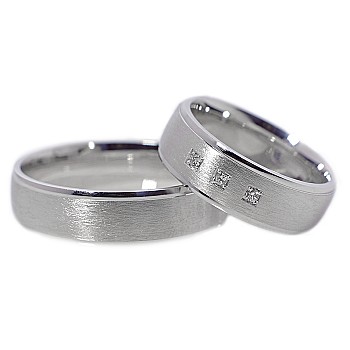 Verighete din Aur 18k sau Platina cu Diamante - model v037