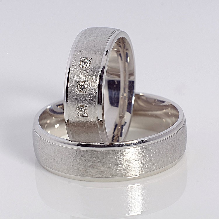 Verighete din Aur 18k sau Platina cu Diamante - model v037