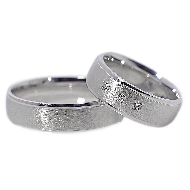 Verighete din Aur 18k sau Platina cu Diamante - model v037
