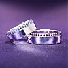 Verighete din Aur 18k sau Platina cu Diamante Albastre si Negre - model v038