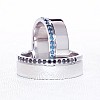 Verighete din Aur 18k sau Platina cu Diamante Albastre si Negre - model v038