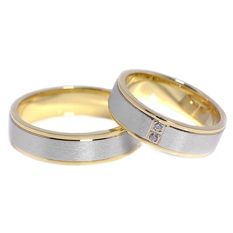 Verighete din Aur 18k cu Diamante - model v056