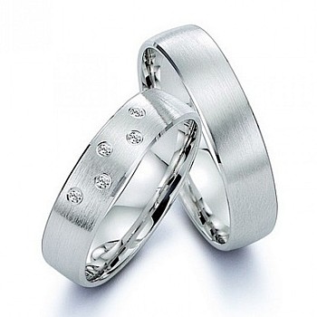 Verighete din Aur 18k sau Platina cu Diamante - model v059