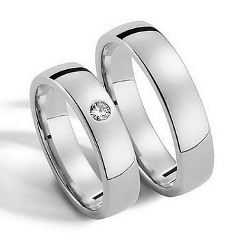 Verighete din Aur 18k sau Platina cu Diamant - model v065