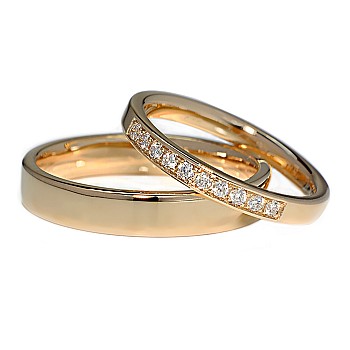 Verighete din Aur 18k sau Platina cu Diamante - model v067