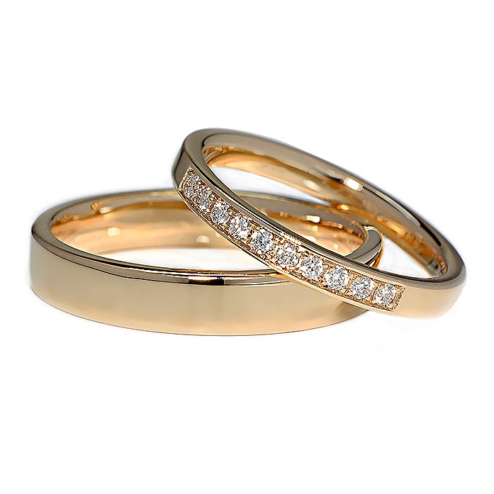 Verighete din Aur 18k sau Platina cu Diamante - model v067