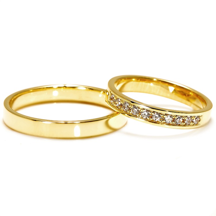 Verighete din Aur 18k sau Platina cu Diamante - model v067