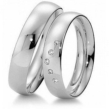 Verighete din Aur 18k sau Platina cu Diamante - model v074