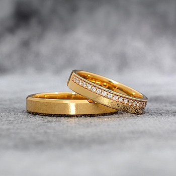 Verighete Clasice din Aur 18k sau Platina cu Diamante - model v0803