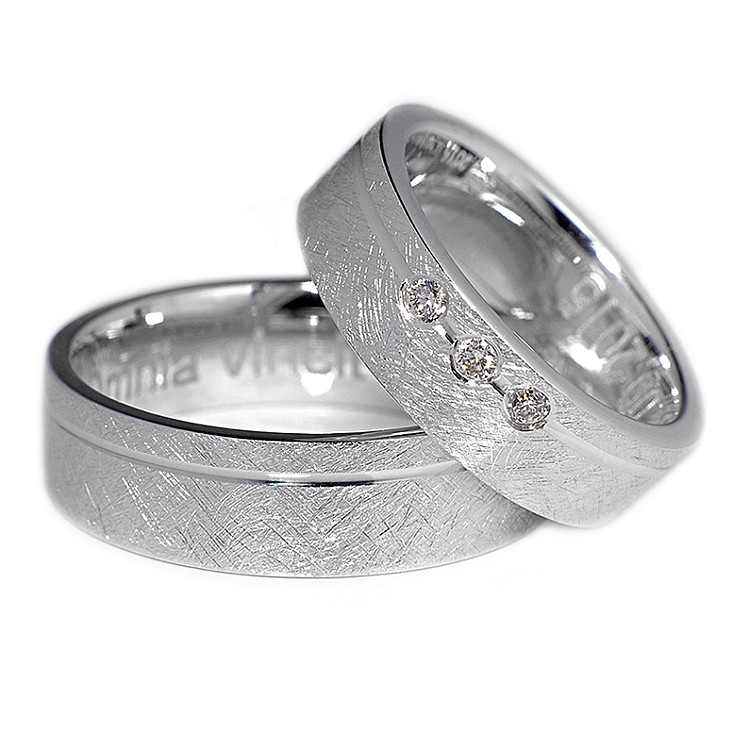 Verighete din Aur 18k sau Platina cu Diamante - model v088