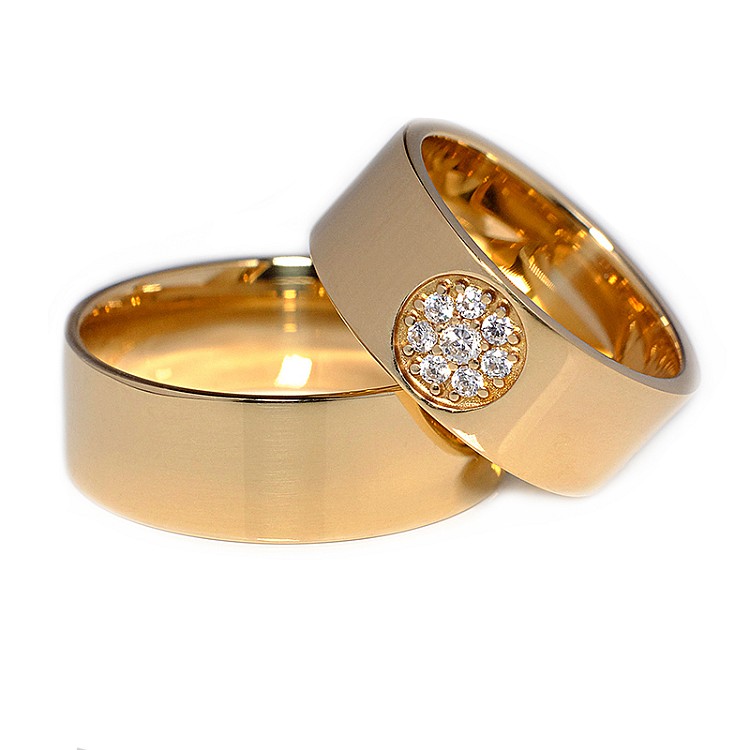 Verighete din Aur 18k sau Platina cu Diamante - model v100