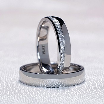 Verighete din Aur 18k sau Platina cu Diamante - model v105