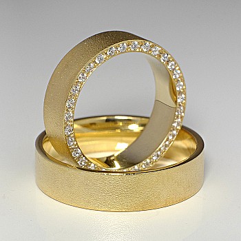 Verighete din Aur 18k cu Diamante - model v117