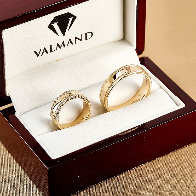 Verighete din Aur 18k sau Platina cu Diamante - model v1241.1