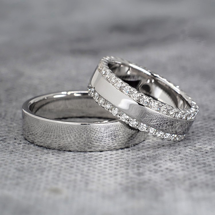 Verighete din Platina cu Diamante - model v1241