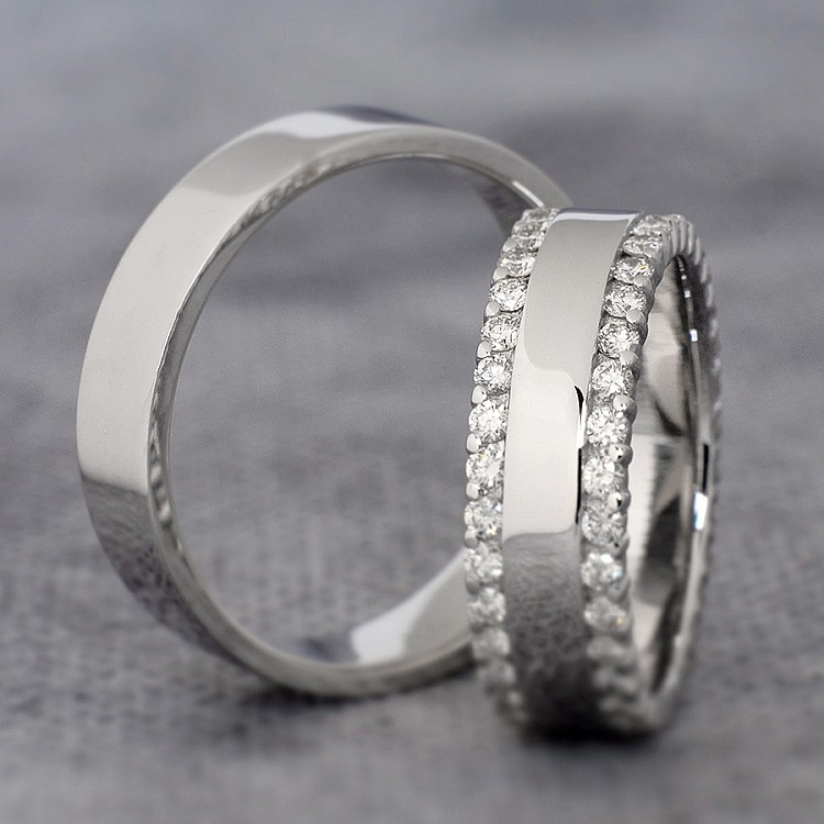 Verighete din Platina cu Diamante - model v1241