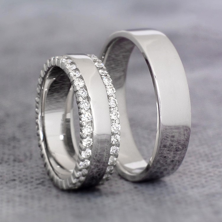 Verighete din Platina cu Diamante - model v1241