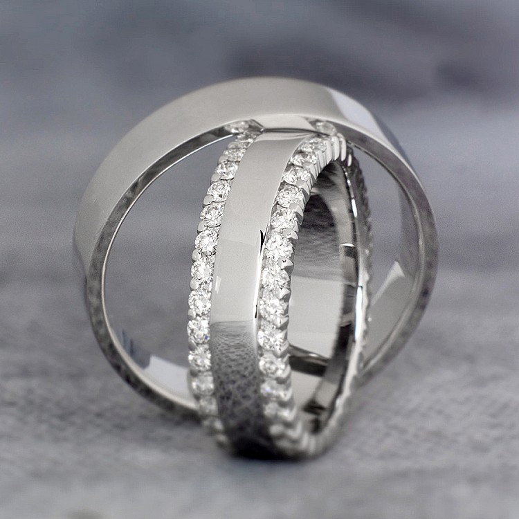 Verighete din Platina cu Diamante - model v1241