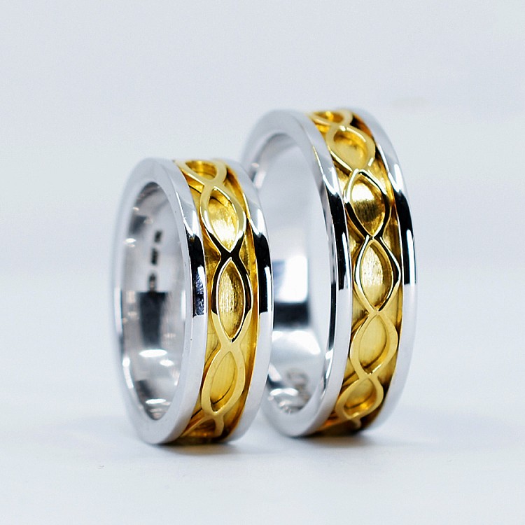 Verighete din Aur 18k sau Platina cu Model Infinit - model v1338