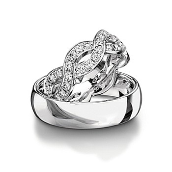 Verighete din Aur 18k sau Platina cu Diamante - model v146