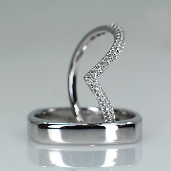 Verighete din Aur 18k sau Platina cu Diamante - model v1475