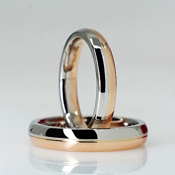 Verighete in Doua Culori din Aur 18k sau Platina - model v1560