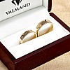 Verighete din Aur 18k sau Platina Personalizate cu Amprente in Forma de Inima - model v1836