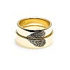 Verighete din Aur 18k sau Platina Personalizate cu Amprente in Forma de Inima - model v1836
