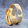 Verighete din Aur 18k sau Platina Personalizate cu Amprente in Forma de Inima - model v1836