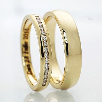 Verighete din Aur 18k sau Platina cu Diamante - model v185