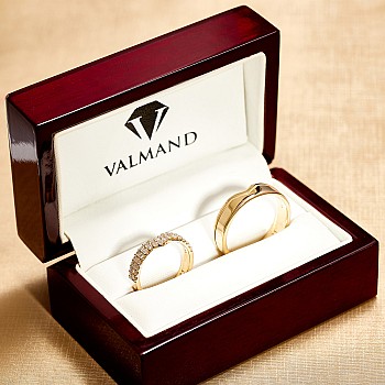 Verighete din Aur 18k sau Platina cu Diamante Incolore - model v211.v3