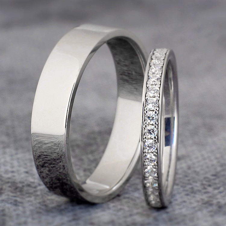 Verighete din Platina cu Diamante - model v230