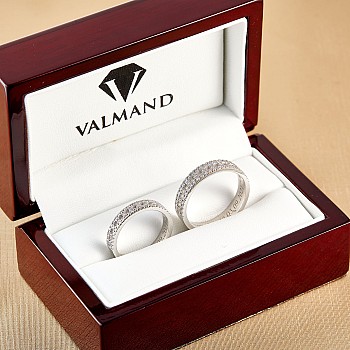 Verighete din Aur 18k sau Platina cu Diamante - model v2886