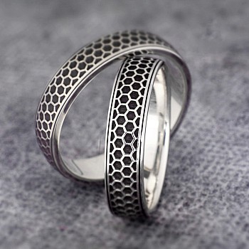 Verighete din Aur 18k sau Platina Model Honeycomb - model v365