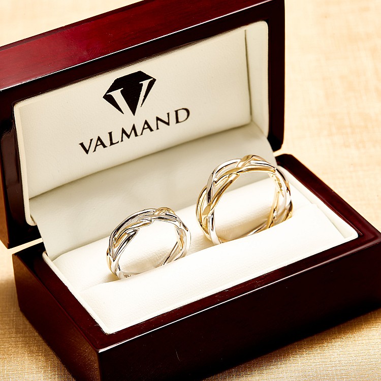 Verighete Model Nod Celtic din Aur 18k Bicolor - model v3981