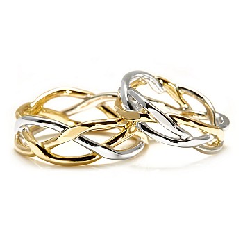 Verighete Model Nod Celtic din Aur 18k Bicolor - model v3981