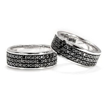 Verighete Full Stone din Aur 18k sau Platina cu Diamante Negre - model v4742
