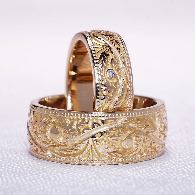 Verighete din Aur 18k sau Platina cu model Venetian - model v6192