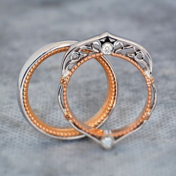 Verighete Model Verragio din Aur 18k sau Platina cu Diamante - model v755