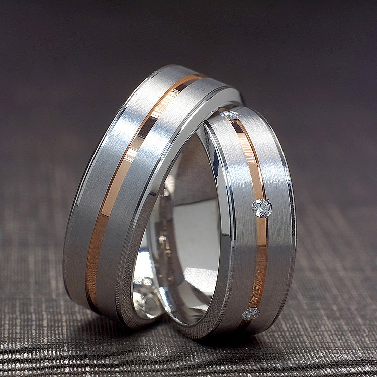 Verighete din Aur 18k cu Diamante - model v940